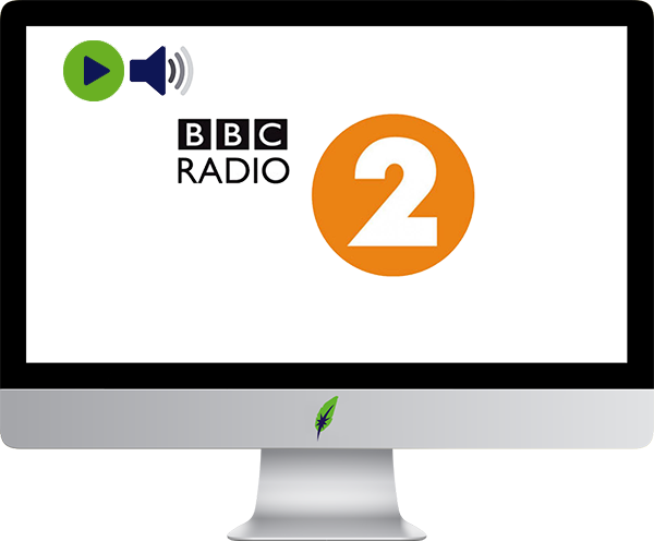 Afbeelding computerscherm met logo radiozender BBC Radio 2 - Engeland - in kleur op transparante achtergrond - 600 * 496 pixels